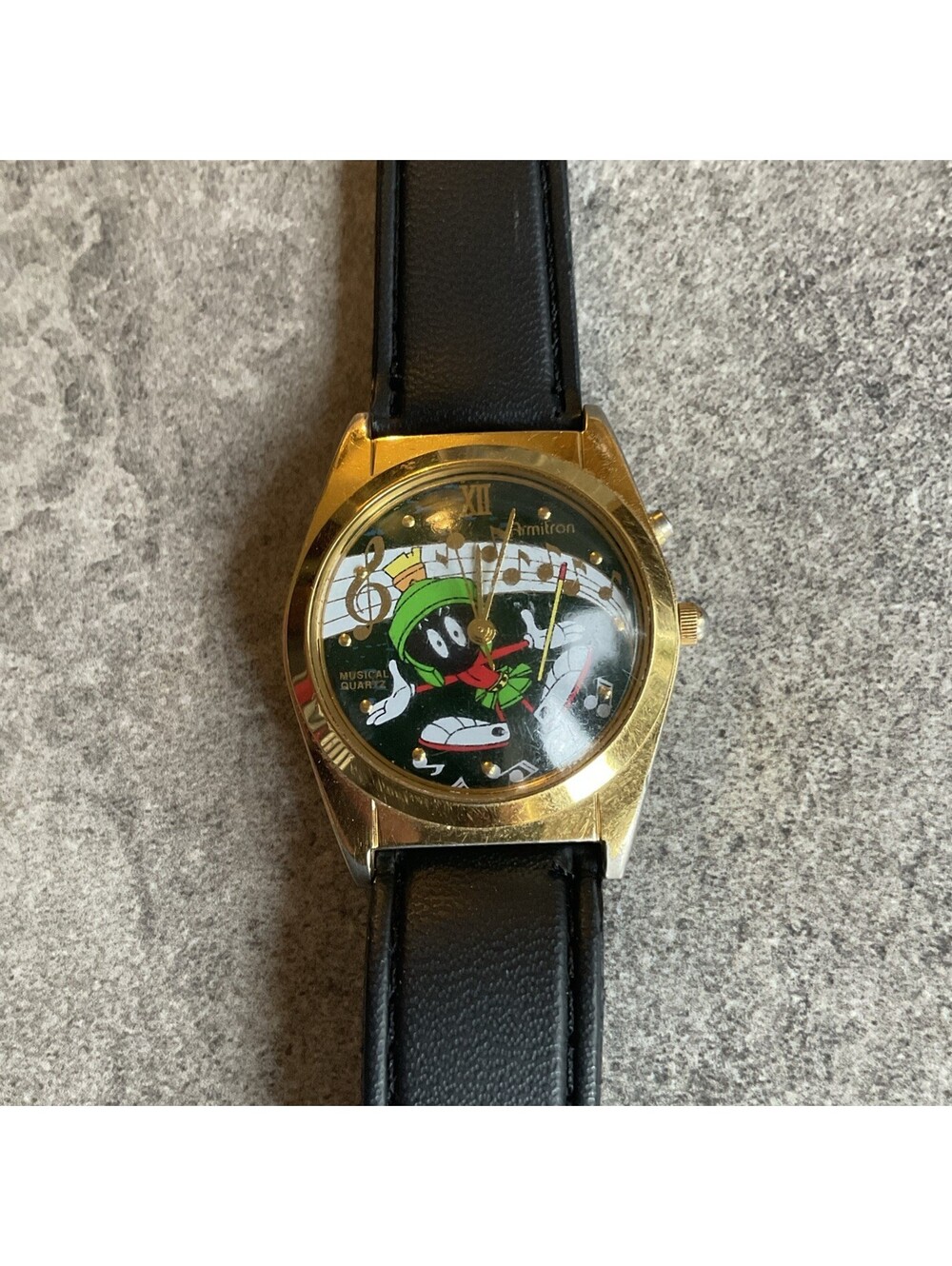 Vintage Marvin Martian Musical Quartz 1994 Wristwatch New Battery RARE Bin J